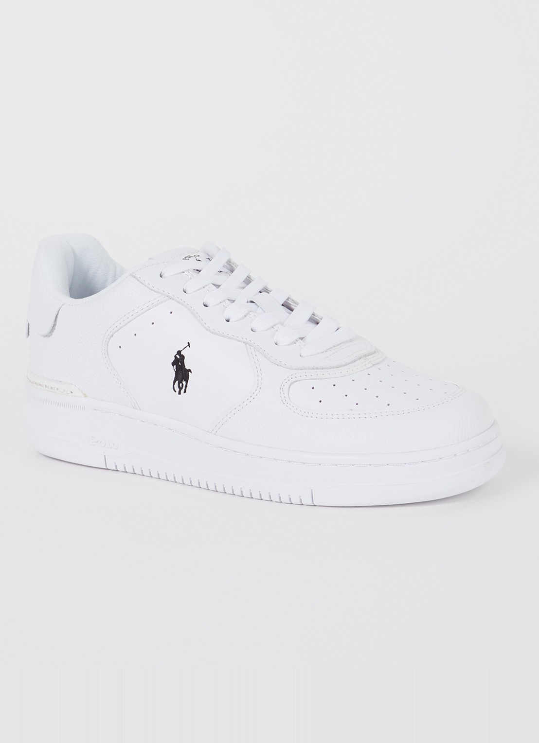 Ralph Lauren Masters Court sneaker met leren details - voorkant 2 wit