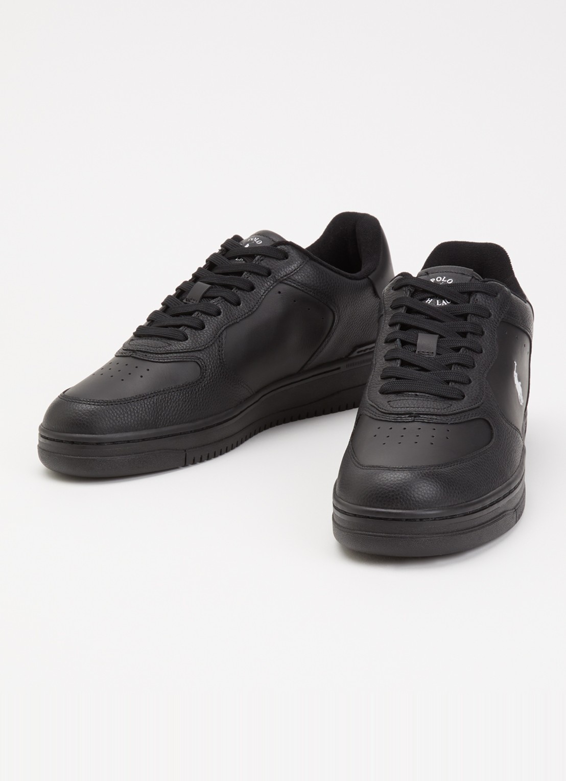 Ralph Lauren Masters Court sneaker met logo  - detail 3 zwart