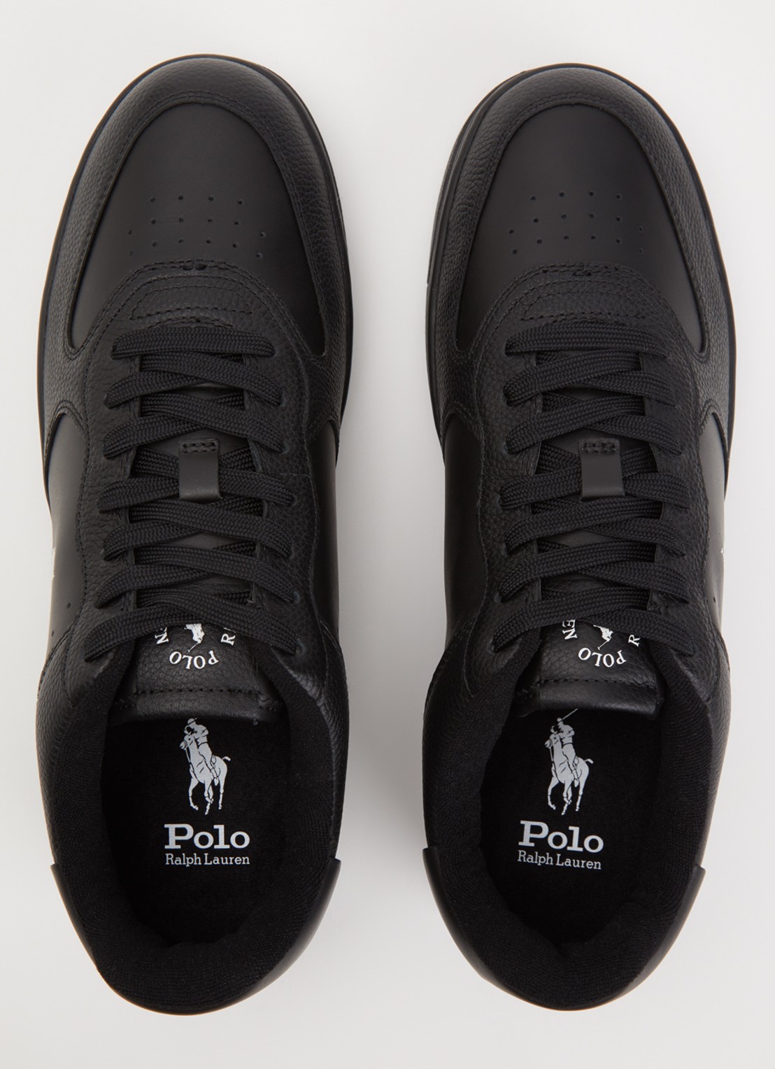 Ralph Lauren Masters Court sneaker met logo  - detail 4 zwart