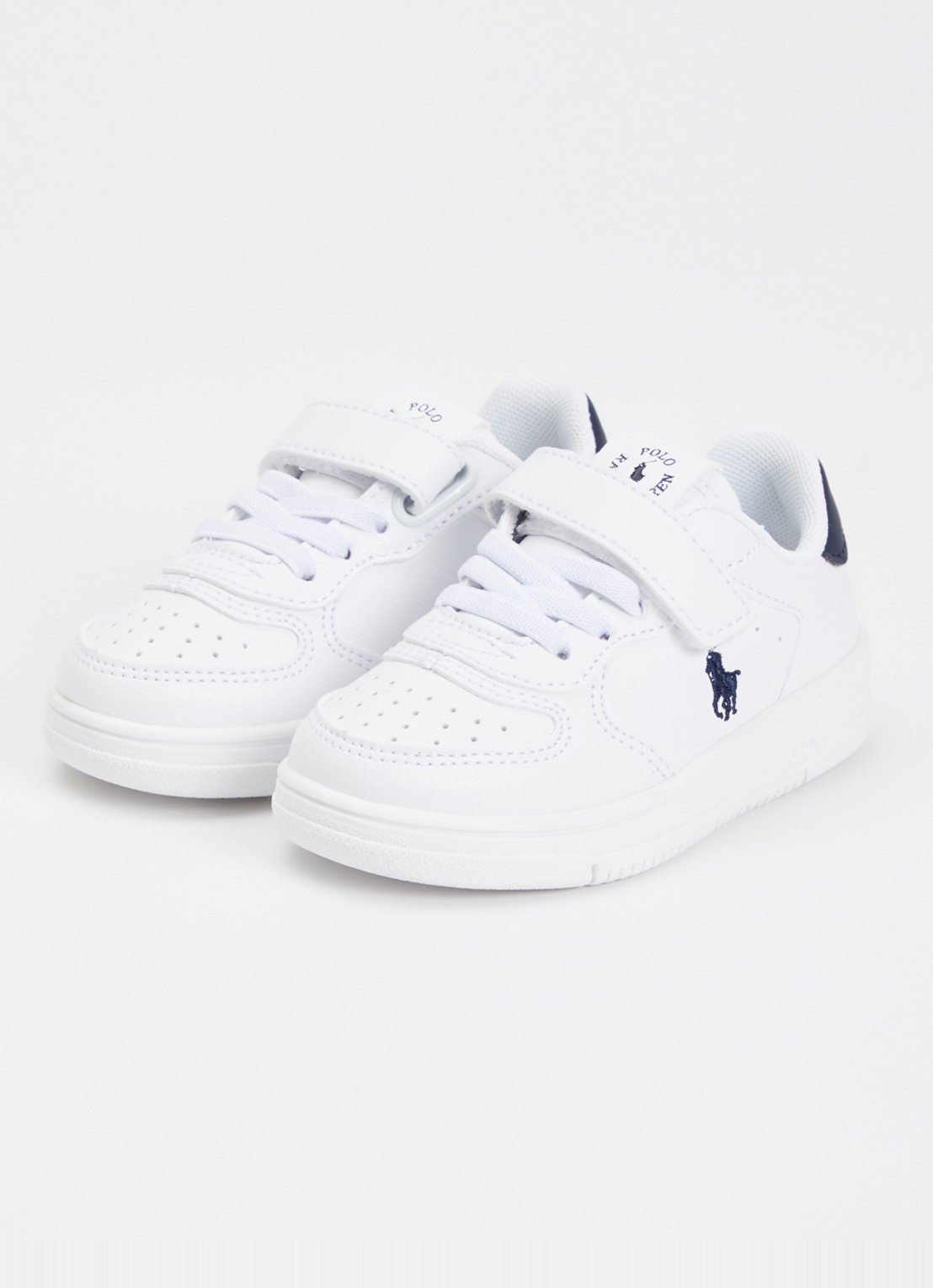 Ralph Lauren Masters Court sneaker met logo - voorkant 2 wit
