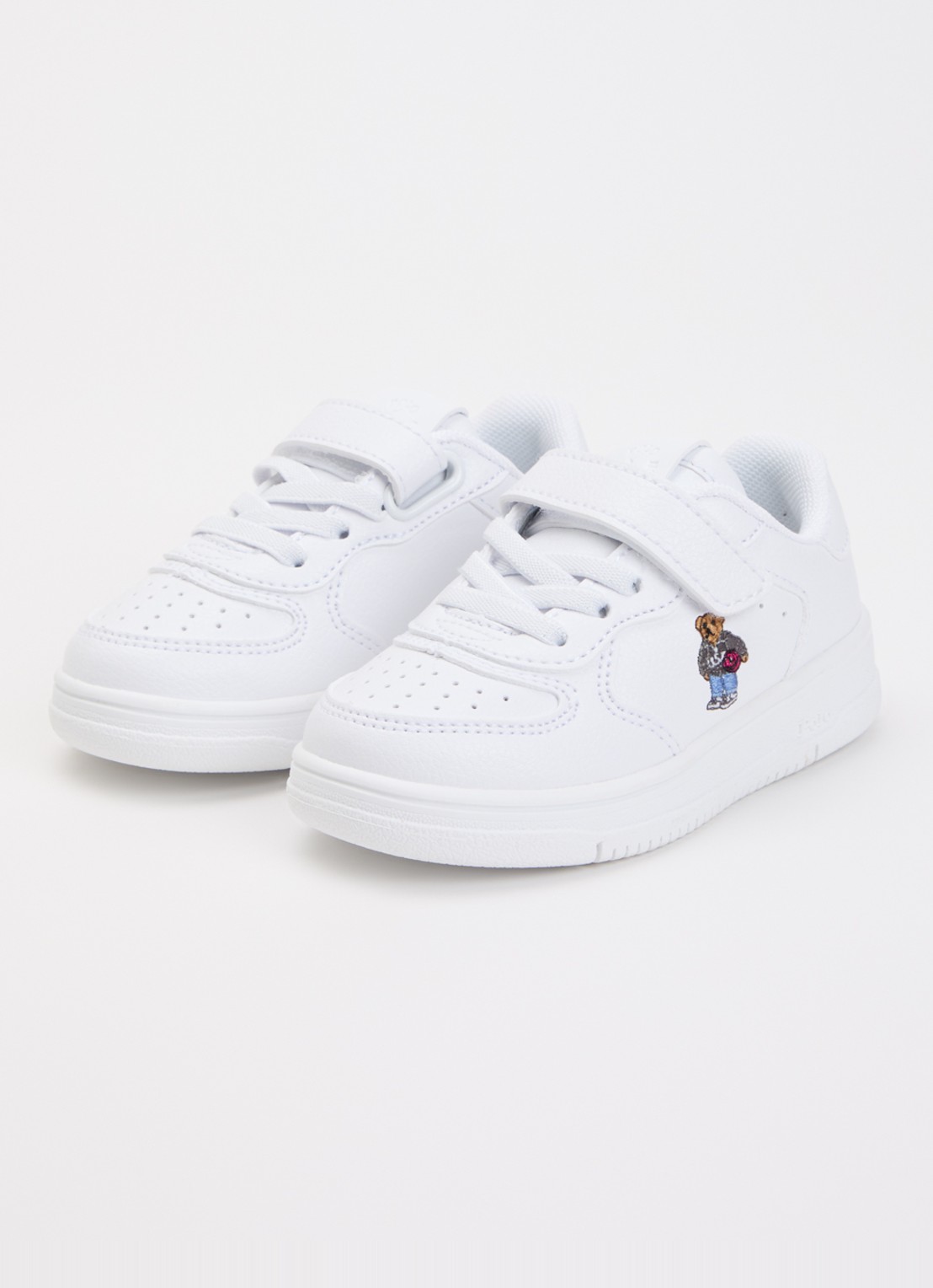 Ralph Lauren Masters Court sneaker met logo  - voorkant 2 wit