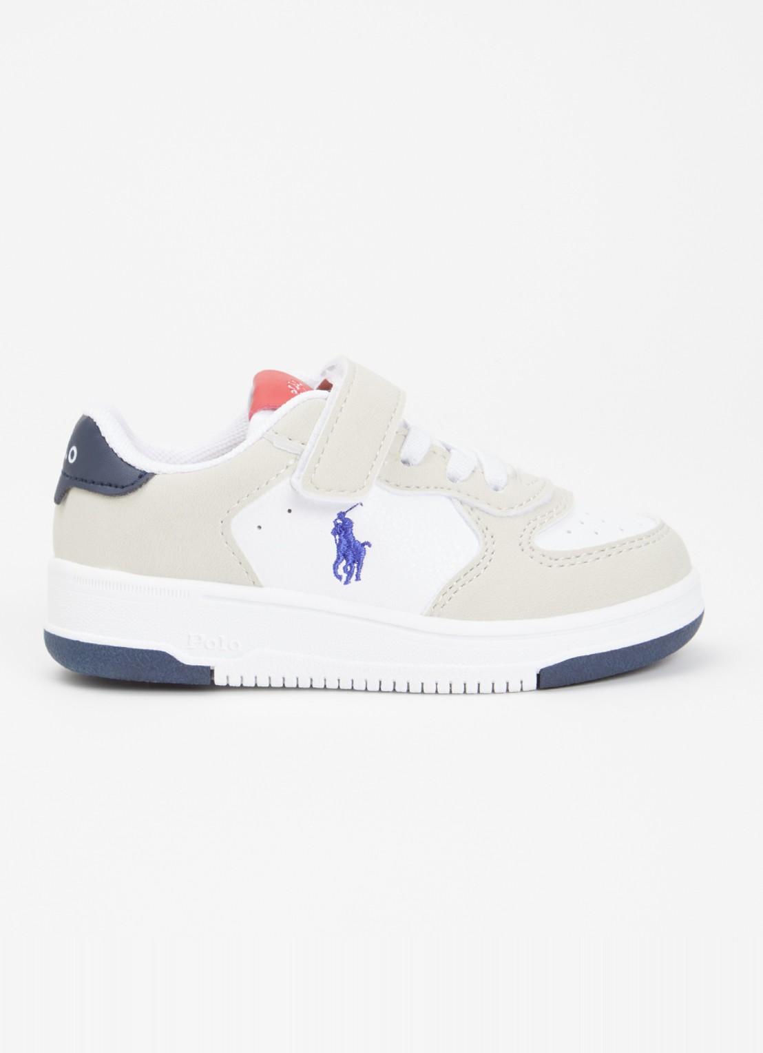 Ralph Lauren Masters Court sneaker met logo  - voorkant 3 beige
