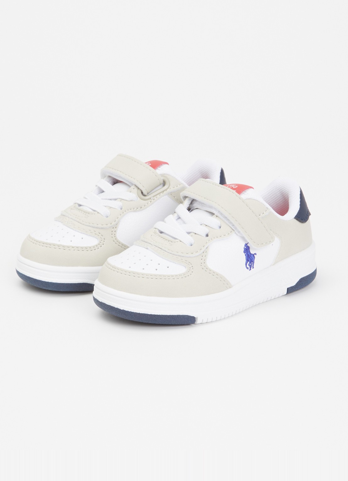 Ralph Lauren Masters Court sneaker met logo  - voorkant 4 beige