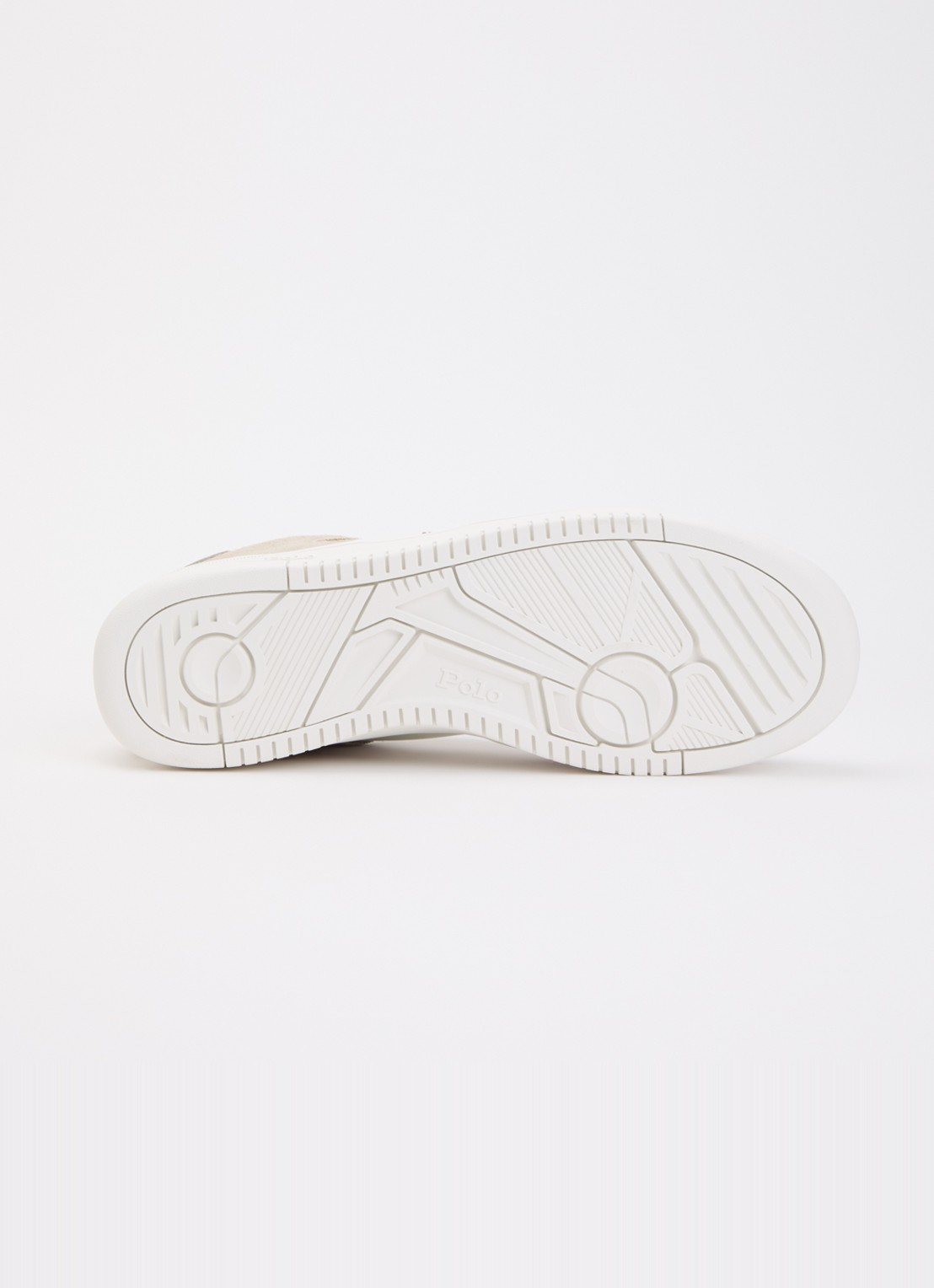 Ralph Lauren Masters Court Sneaker van leer met suède details en logoborduring - detail 4 wit