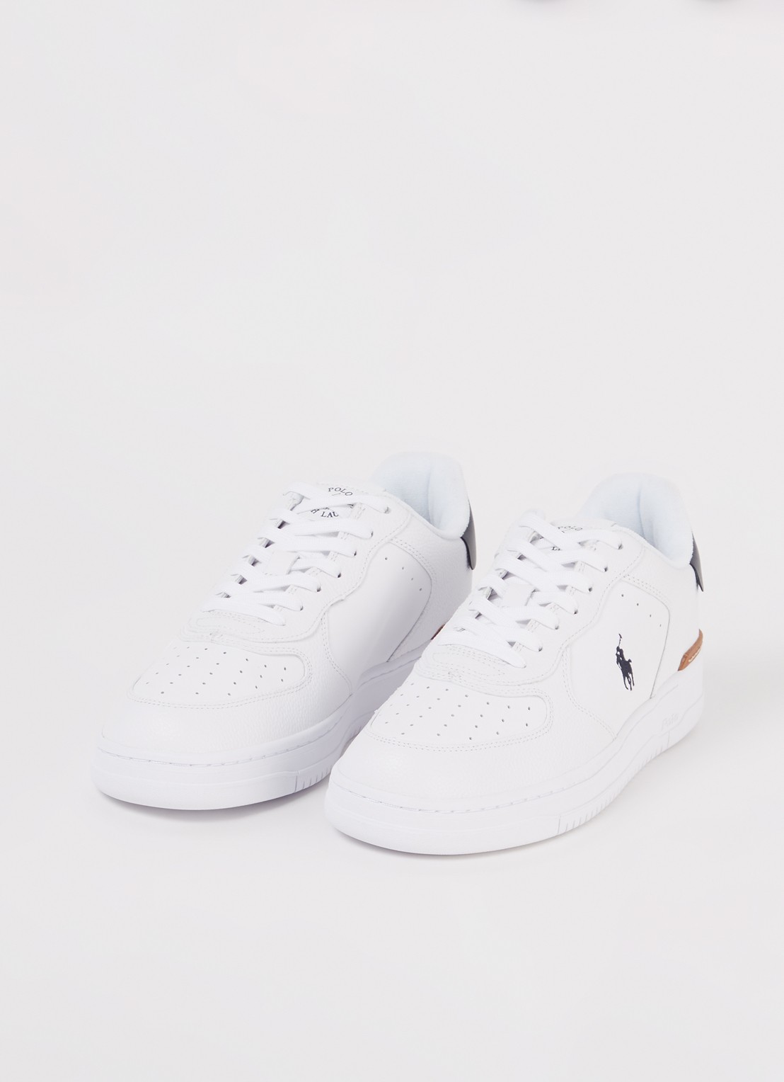 Ralph Lauren Masters Court sneaker van leer - detail wit