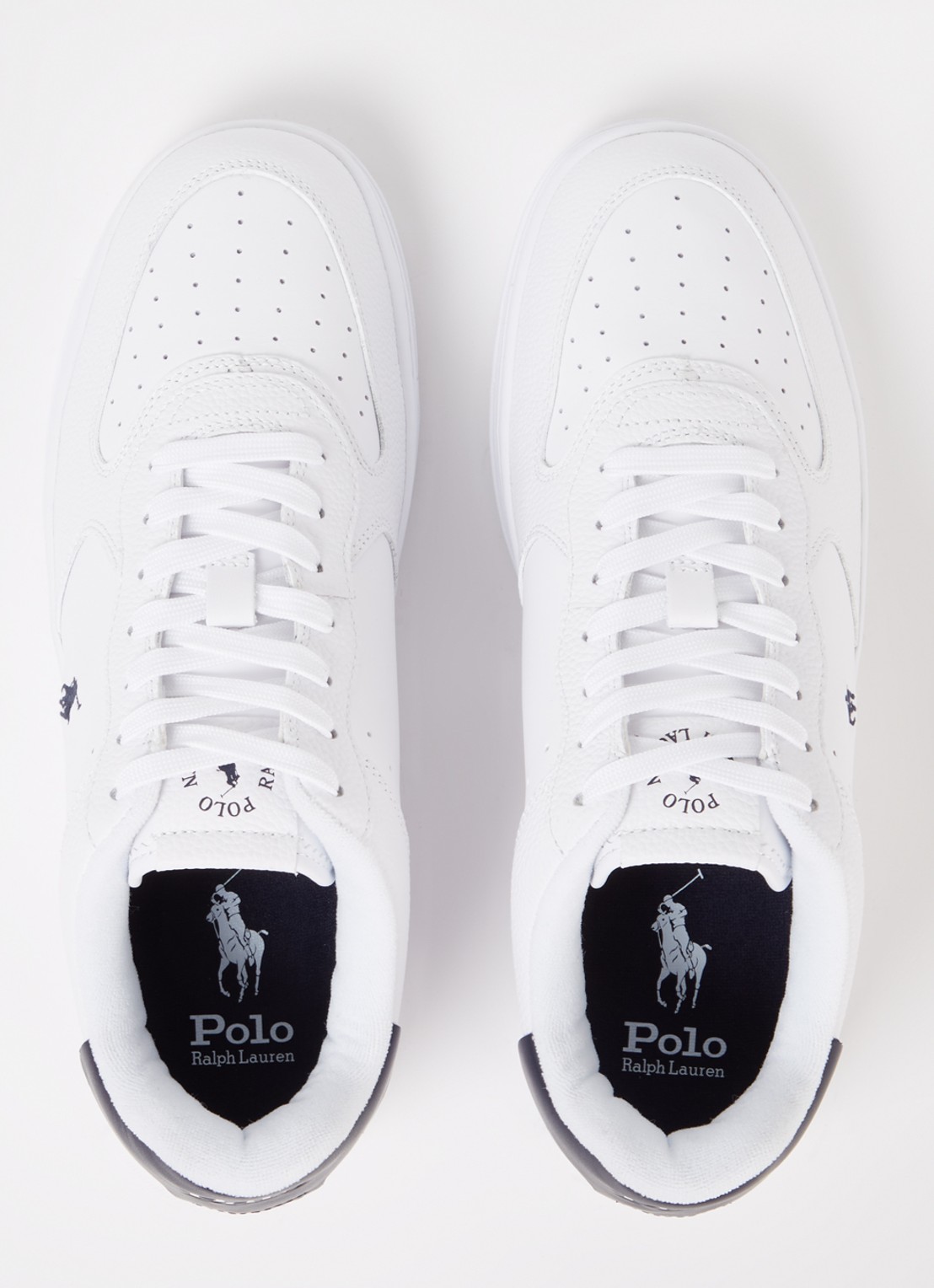 Ralph Lauren Masters Court sneaker van leer - detail 3 wit