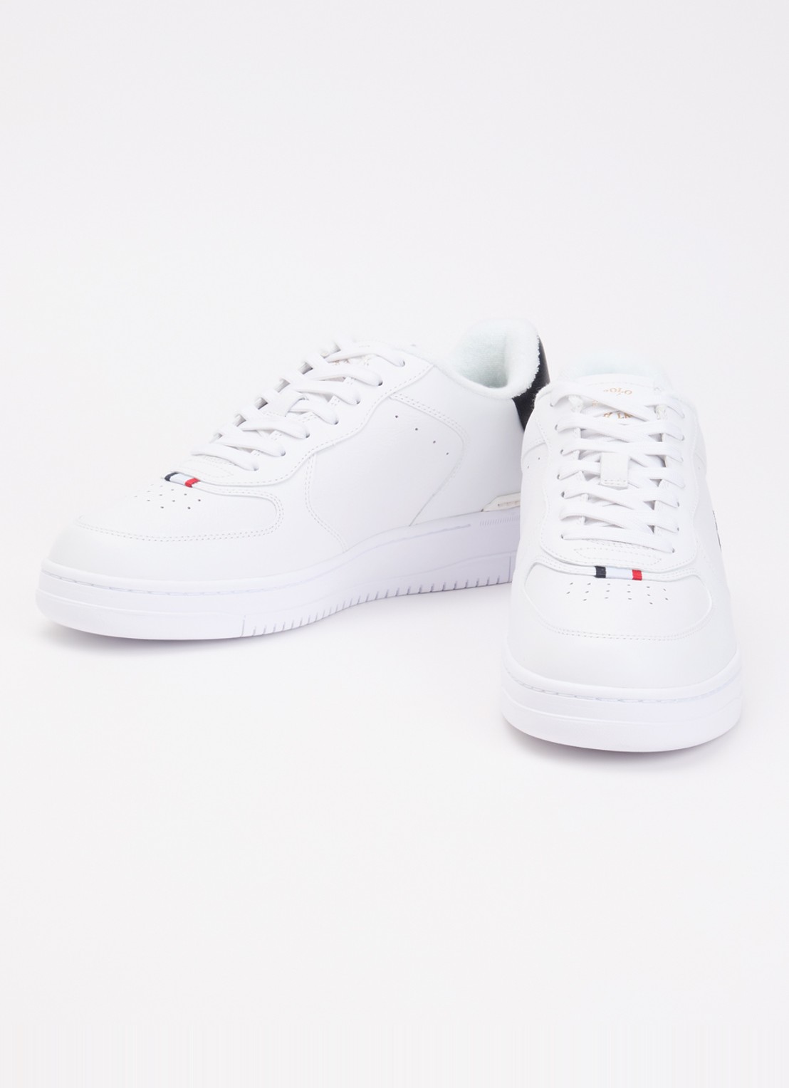 Ralph Lauren Masters Court sneaker van leer - detail 2 wit