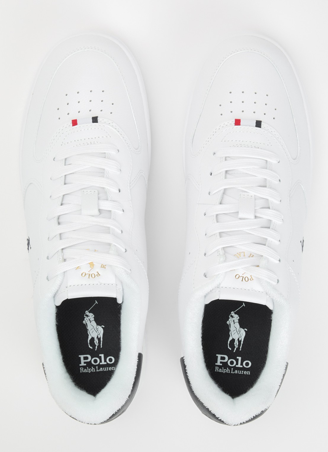 Ralph Lauren Masters Court sneaker van leer - detail 3 wit
