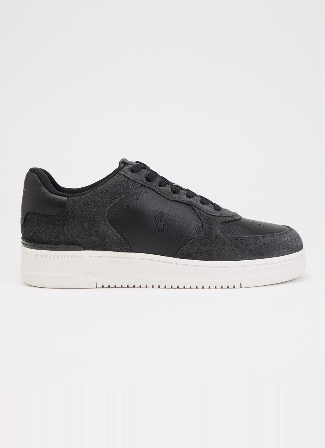 Ralph Lauren Masters Court sneaker van leer - voorkant zwart