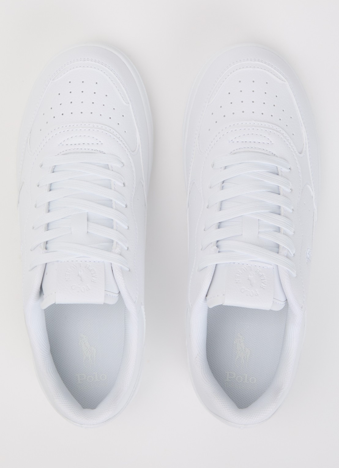 Ralph Lauren Masters Court sneaker van leer  - detail 2 wit
