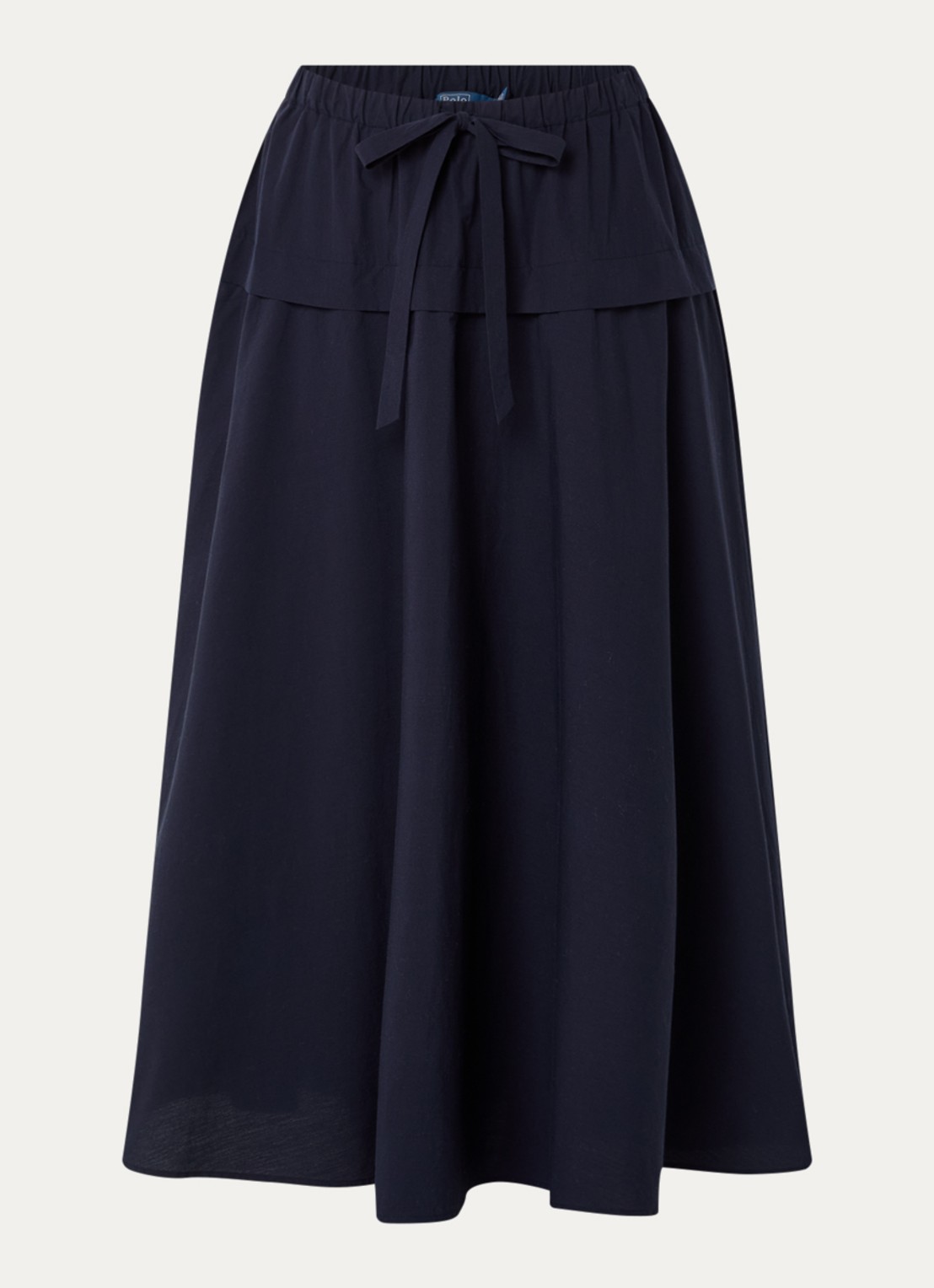 Ralph Lauren Maxi A-lijn rok van canvas - voorkant 3 donkerblauw