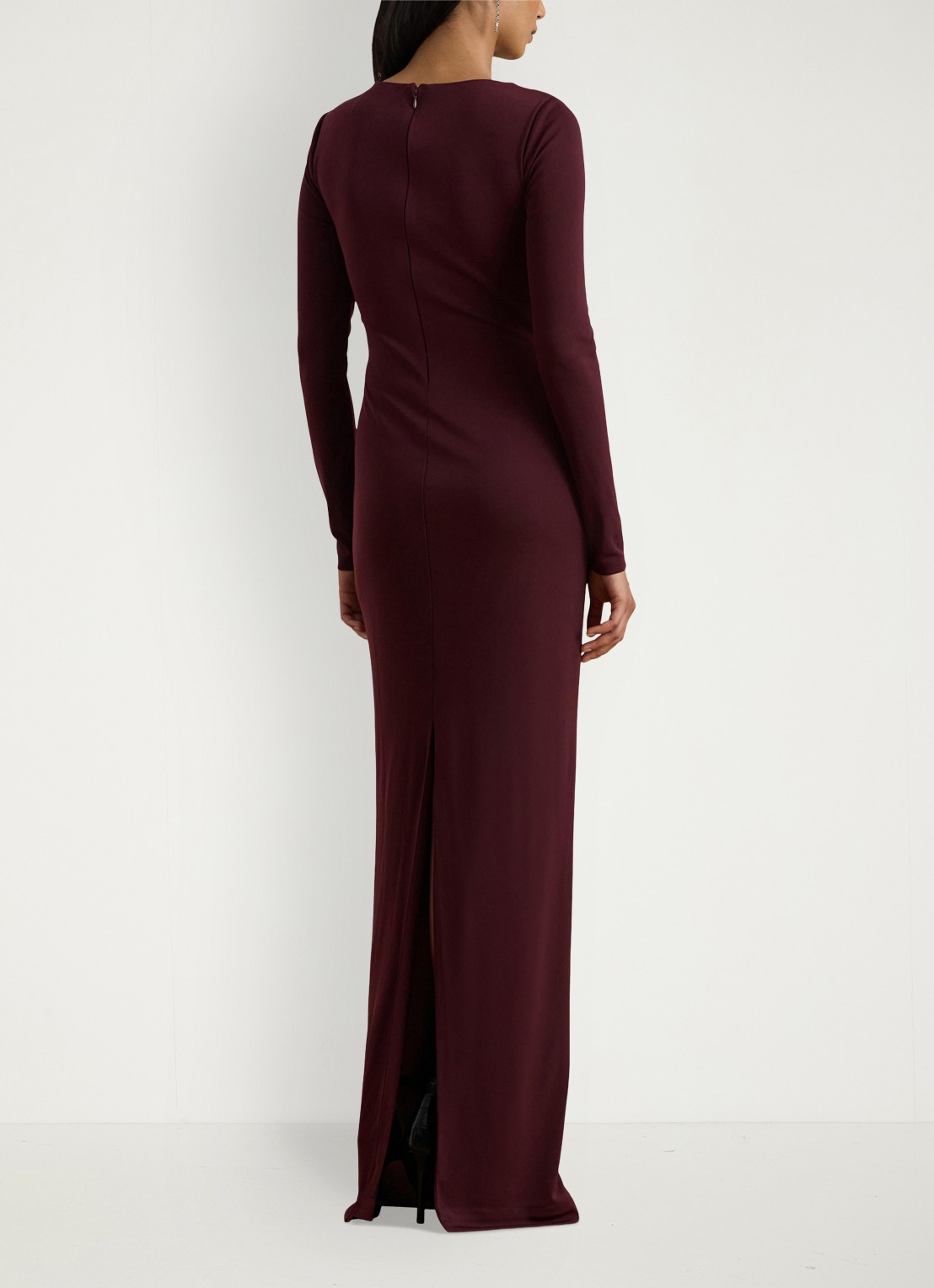 Ralph Lauren Maxi jurk met cut-out detail - achterkant 4 dark garnet / bordeauxrood