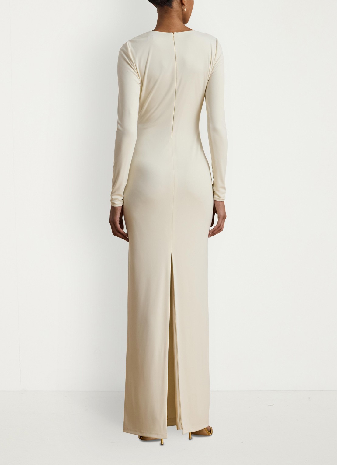 Ralph Lauren Maxi jurk met cut-out detail - achterkant 3 creme