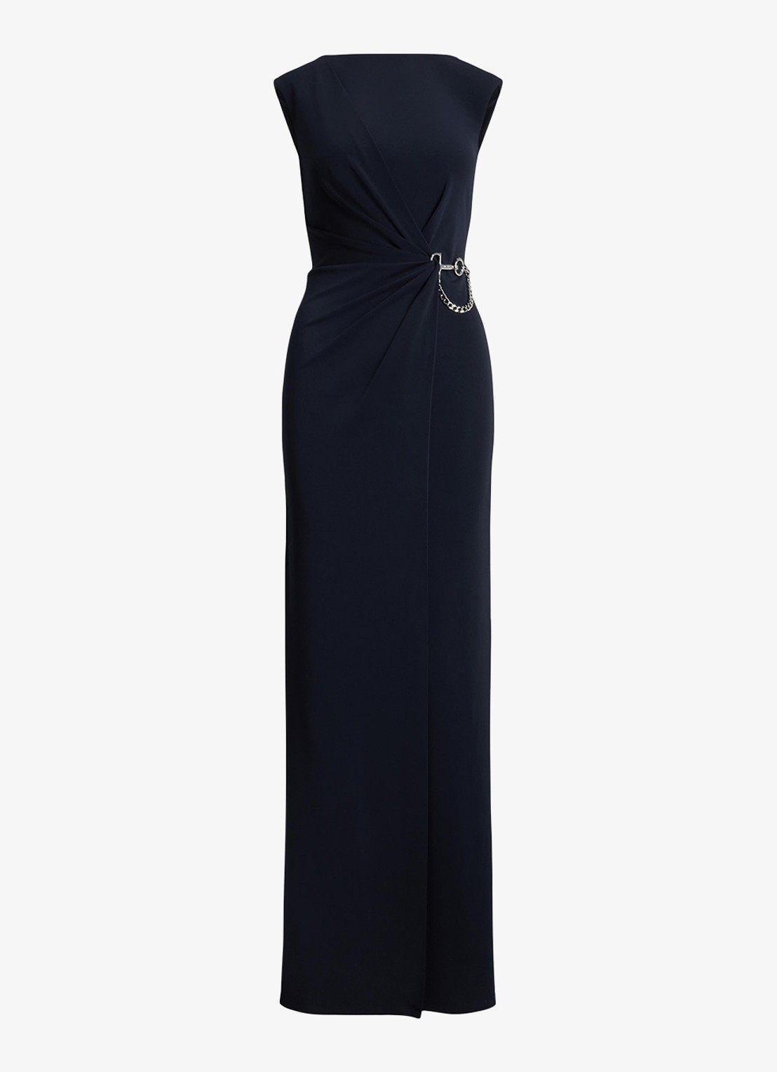 Ralph Lauren Maxi jurk met gespdetai - voorkant 3 lauren navy / donkerblauw