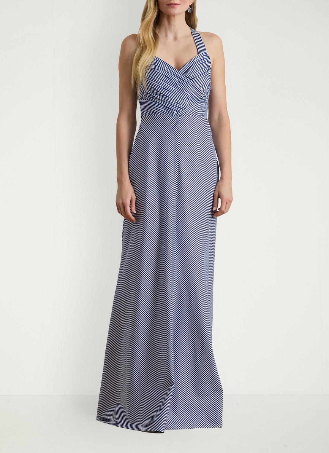 Ralph Lauren Maxi jurk met streepprint - detail blue/white / blauw