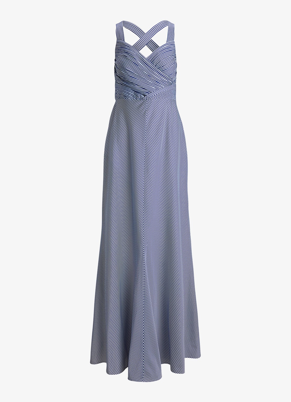 Ralph Lauren Maxi jurk met streepprint - voorkant 5 blue/white / blauw