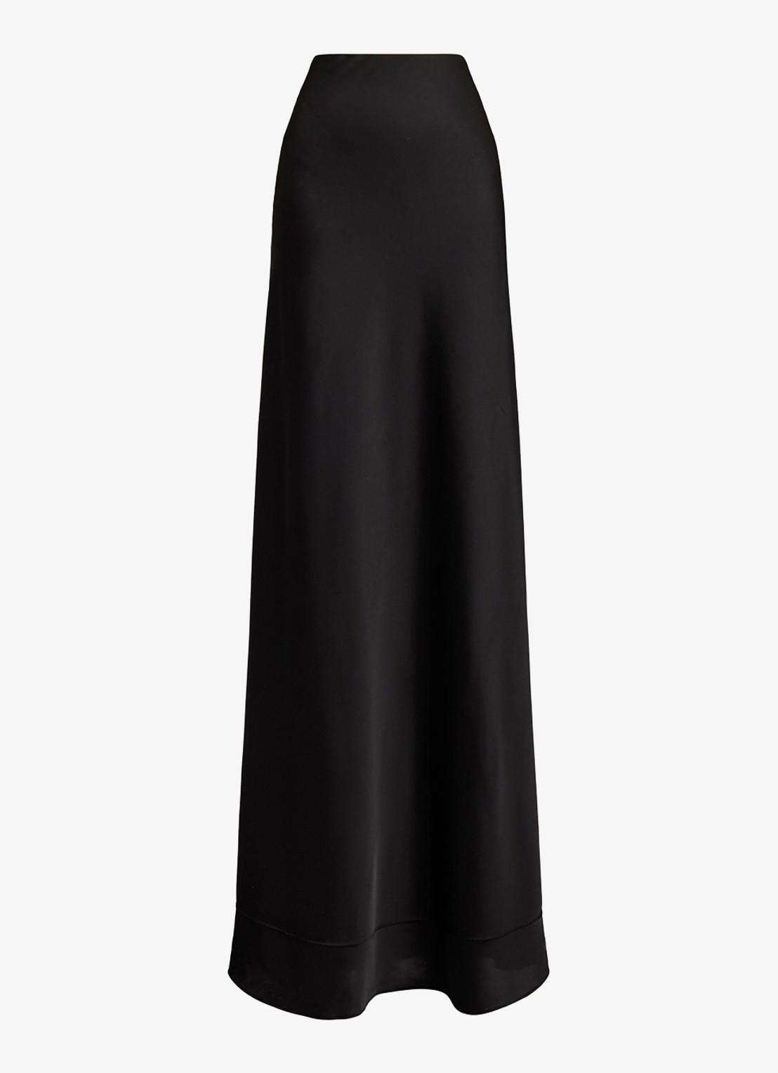 Ralph Lauren Maxi rok van satijn - voorkant 2 zwart