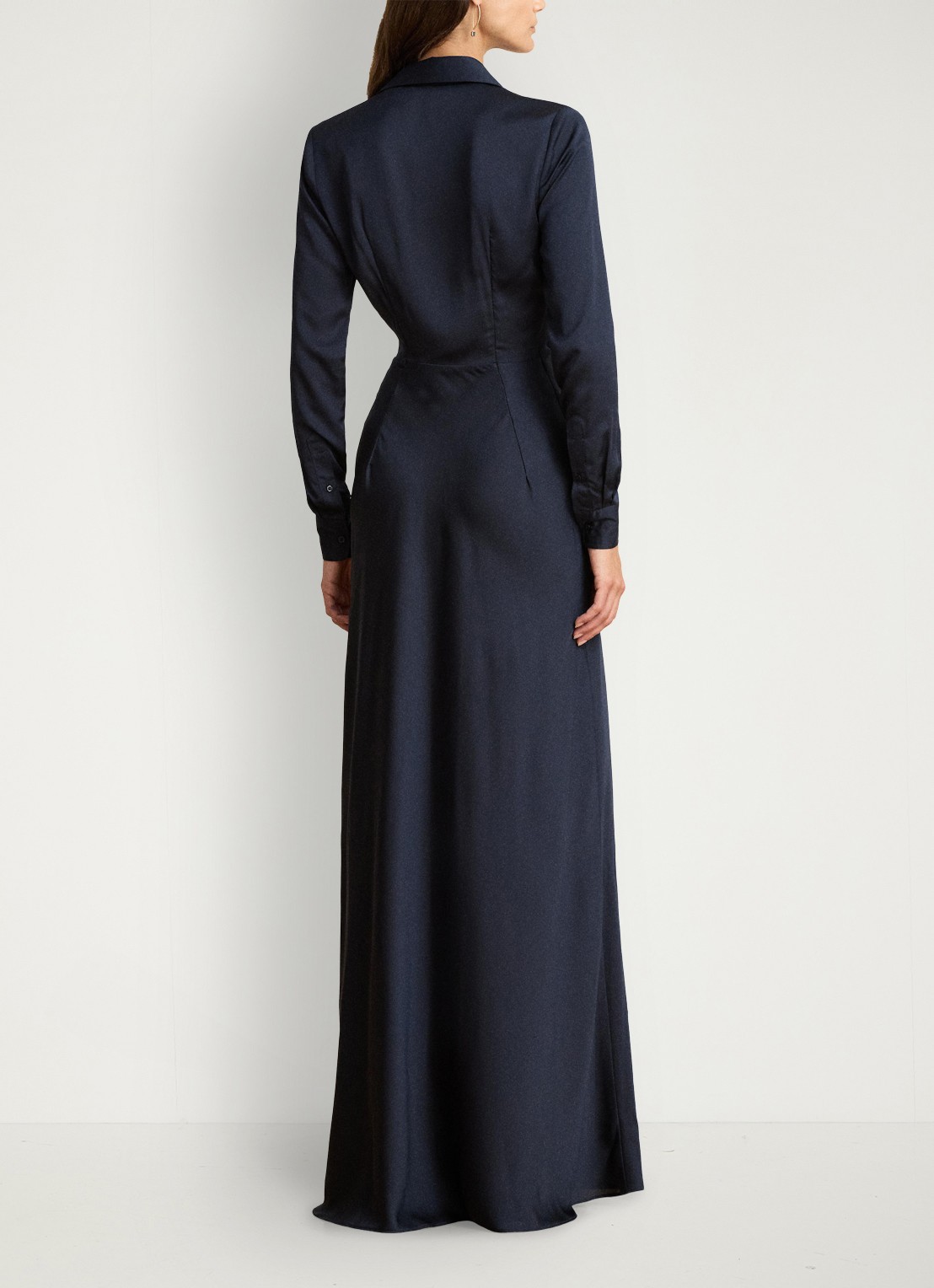 Ralph Lauren Maxi tuniekjurk met plooidetail - achterkant lauren navy / blauw