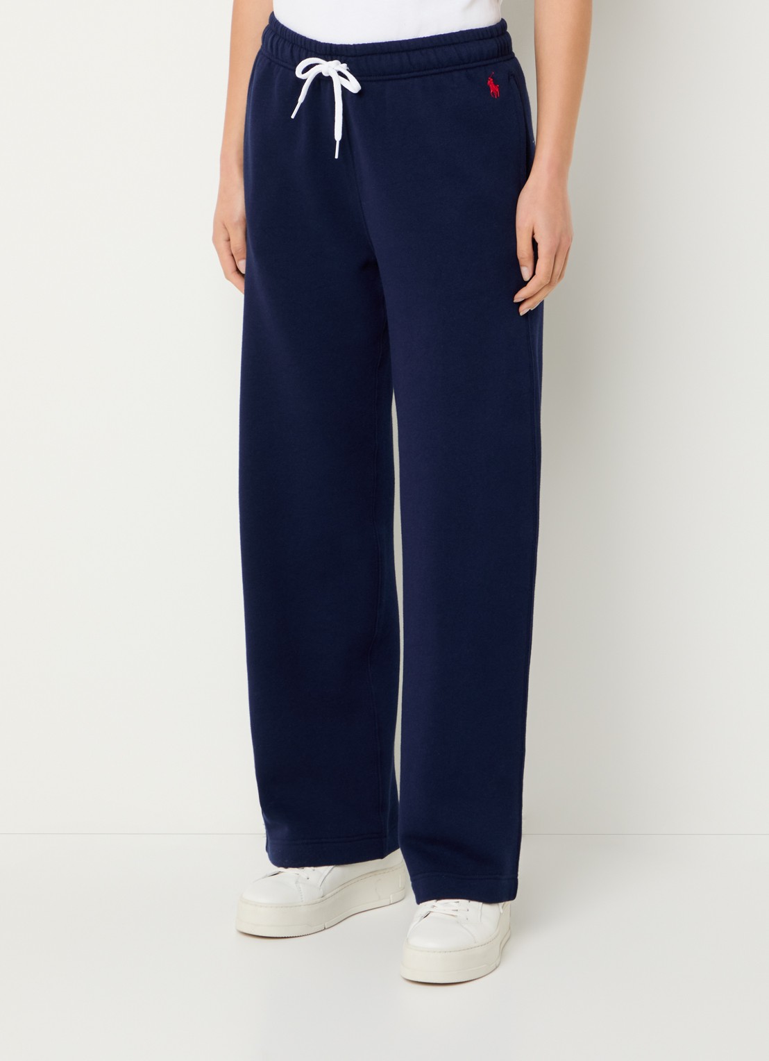 Ralph Lauren Mid waist loose fit joggingbroek met steekzakken - detail donkerblauw