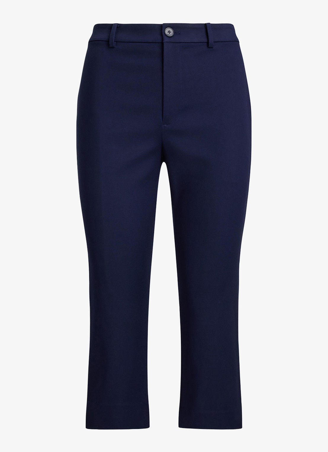 Ralph Lauren Mid waist straight fit capri broek - voorkant 3 donkerblauw