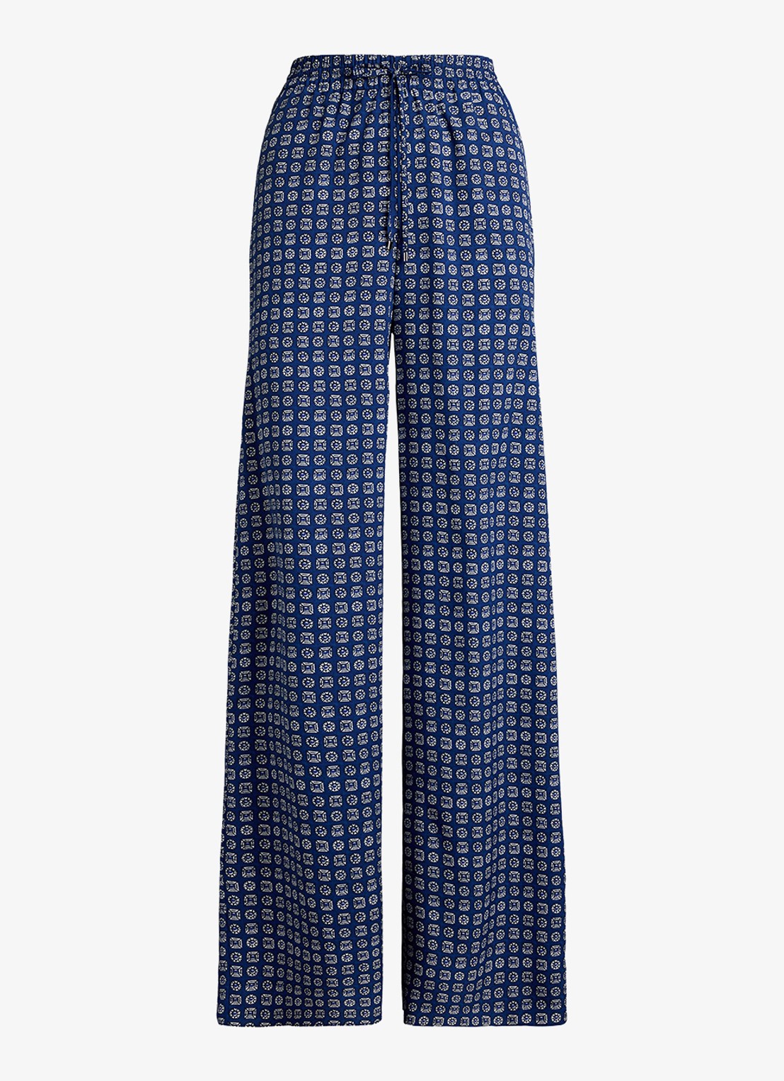 Ralph Lauren Mid waist wide fit broek met print - voorkant blauw