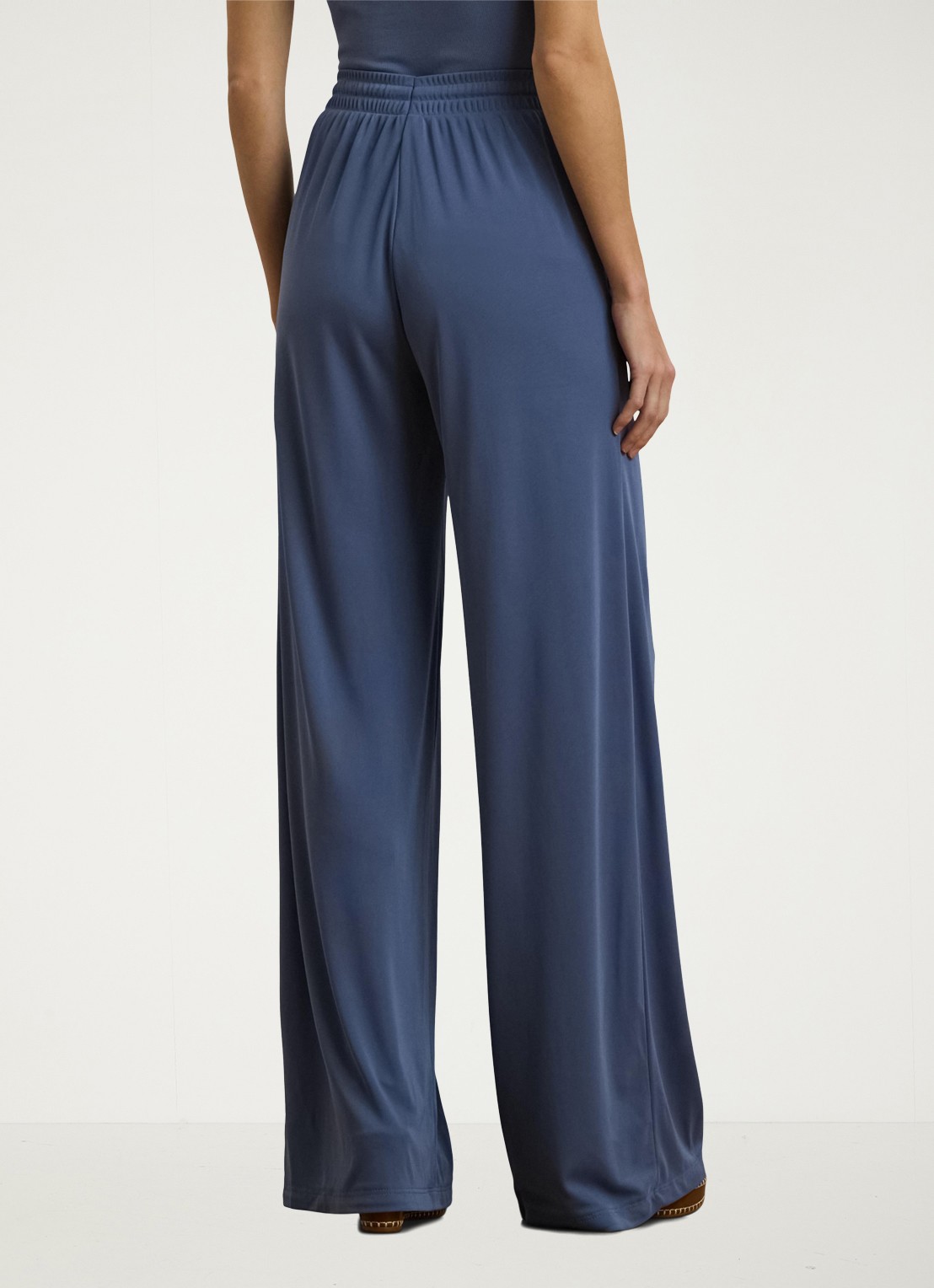 Ralph Lauren Mid waist wide fit broek met steekzakken - achterkant blauw