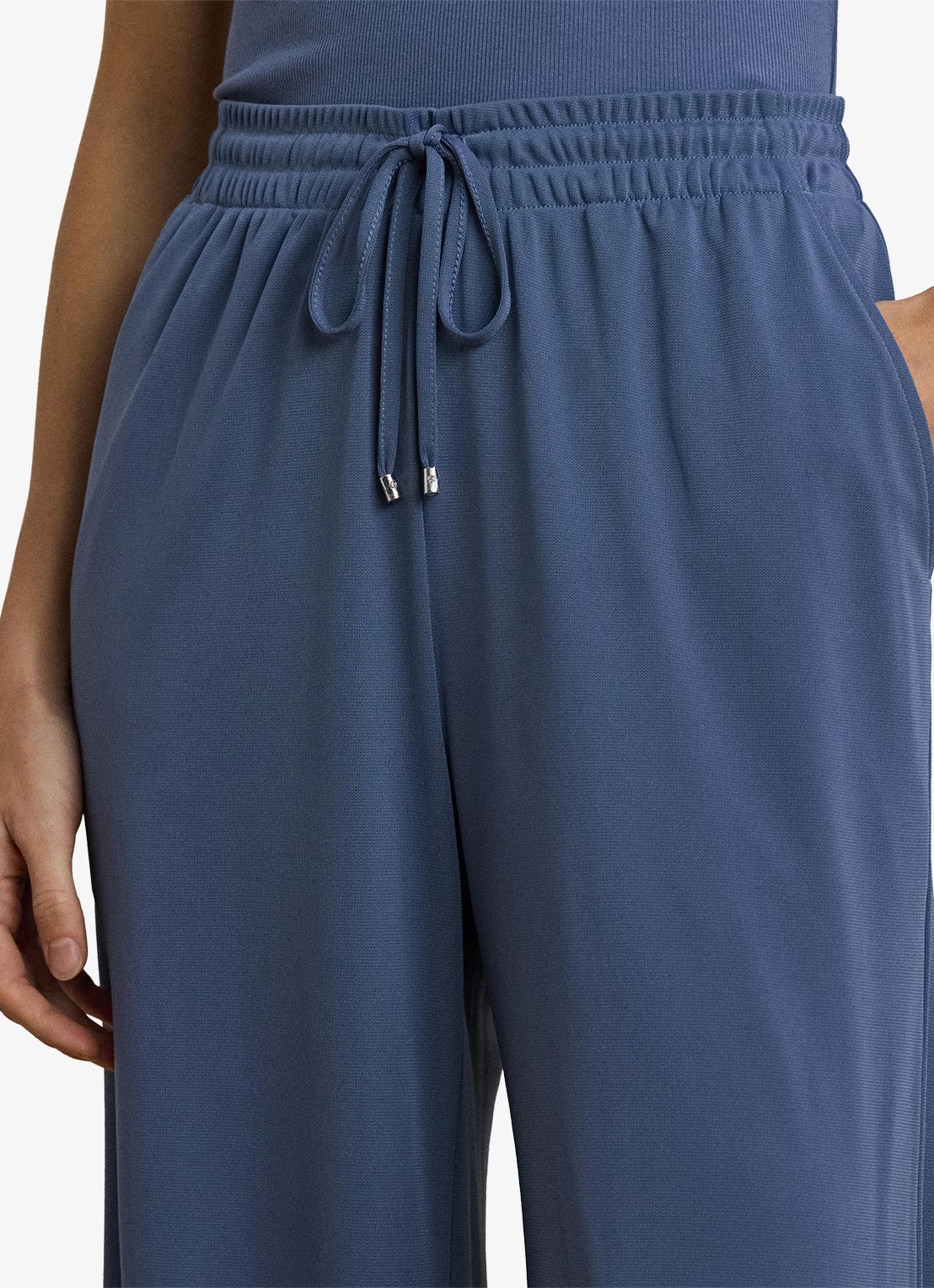 Ralph Lauren Mid waist wide fit broek met steekzakken - detail 3 blauw