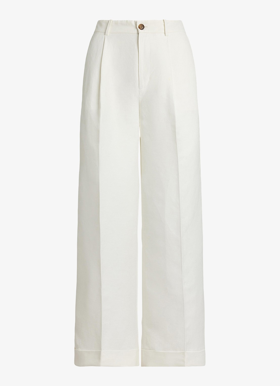 Ralph Lauren Mid waist wide fit broek met steekzakken - voorkant wit