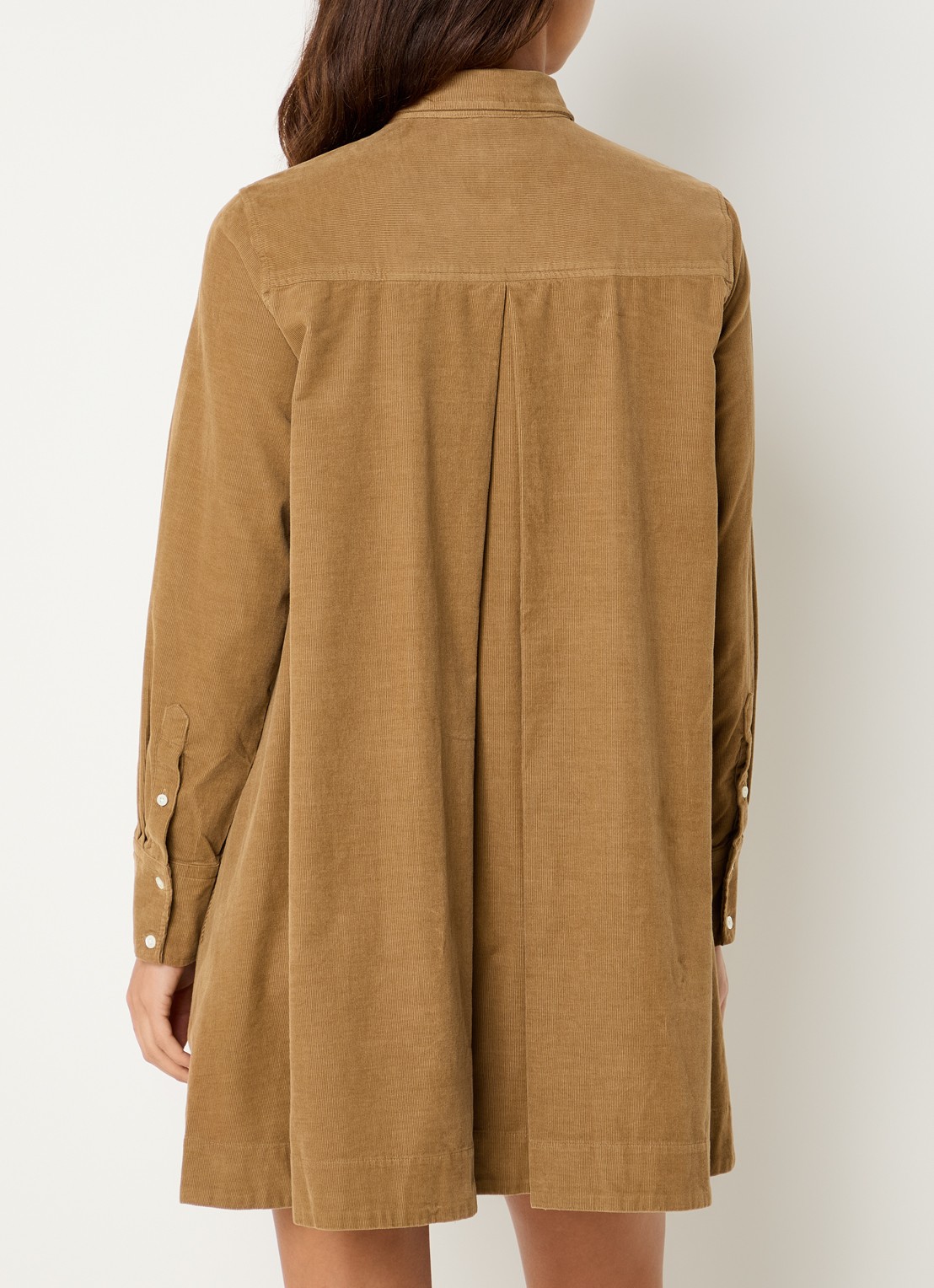 Ralph Lauren Midi A-lijn jurk van corduroy met logoborduring - achterkant 4 orange