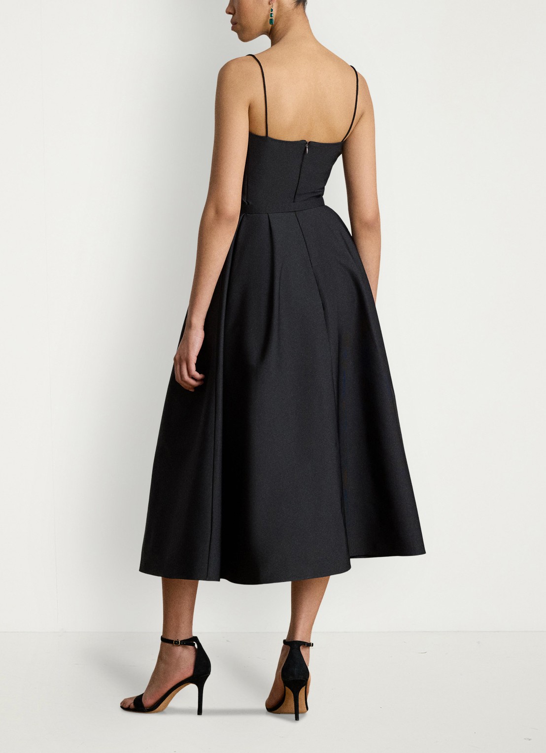 Ralph Lauren Midi jurk met ceintuur - achterkant 3 zwart