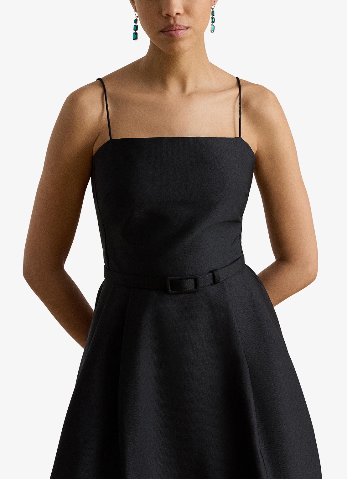 Ralph Lauren Midi jurk met ceintuur - detail 5 zwart