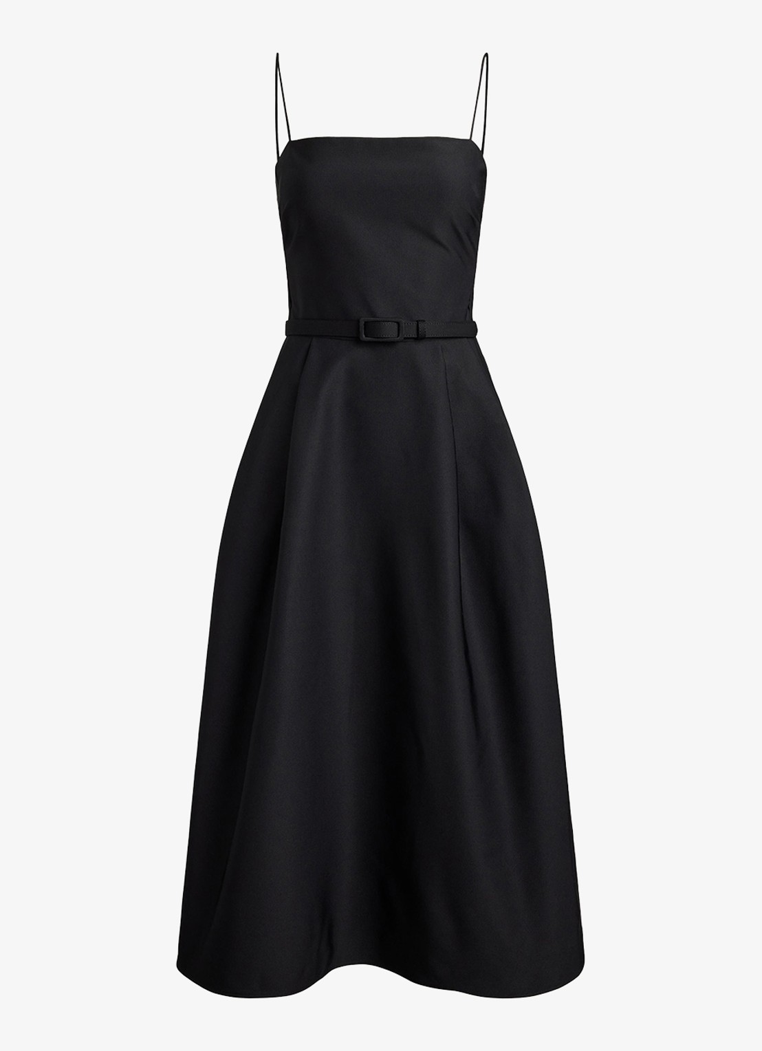 Ralph Lauren Midi jurk met ceintuur - voorkant zwart