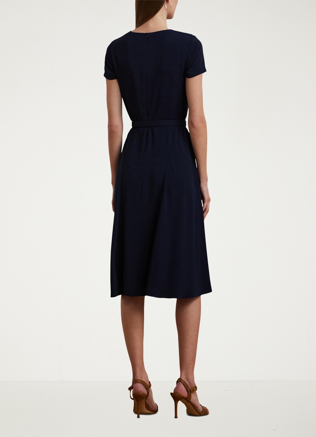 Ralph Lauren Midi jurk met gesp - achterkant 3 donkerblauw