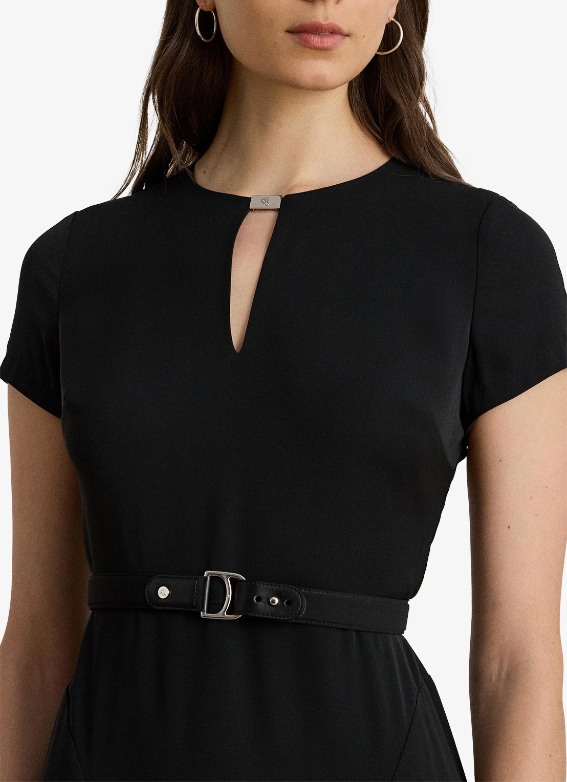 Ralph Lauren Midi jurk met gesp - detail 2 zwart