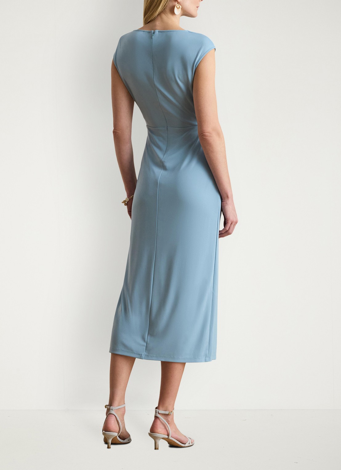 Ralph Lauren Midi jurk met plooidetail - achterkant blue note-2lsm