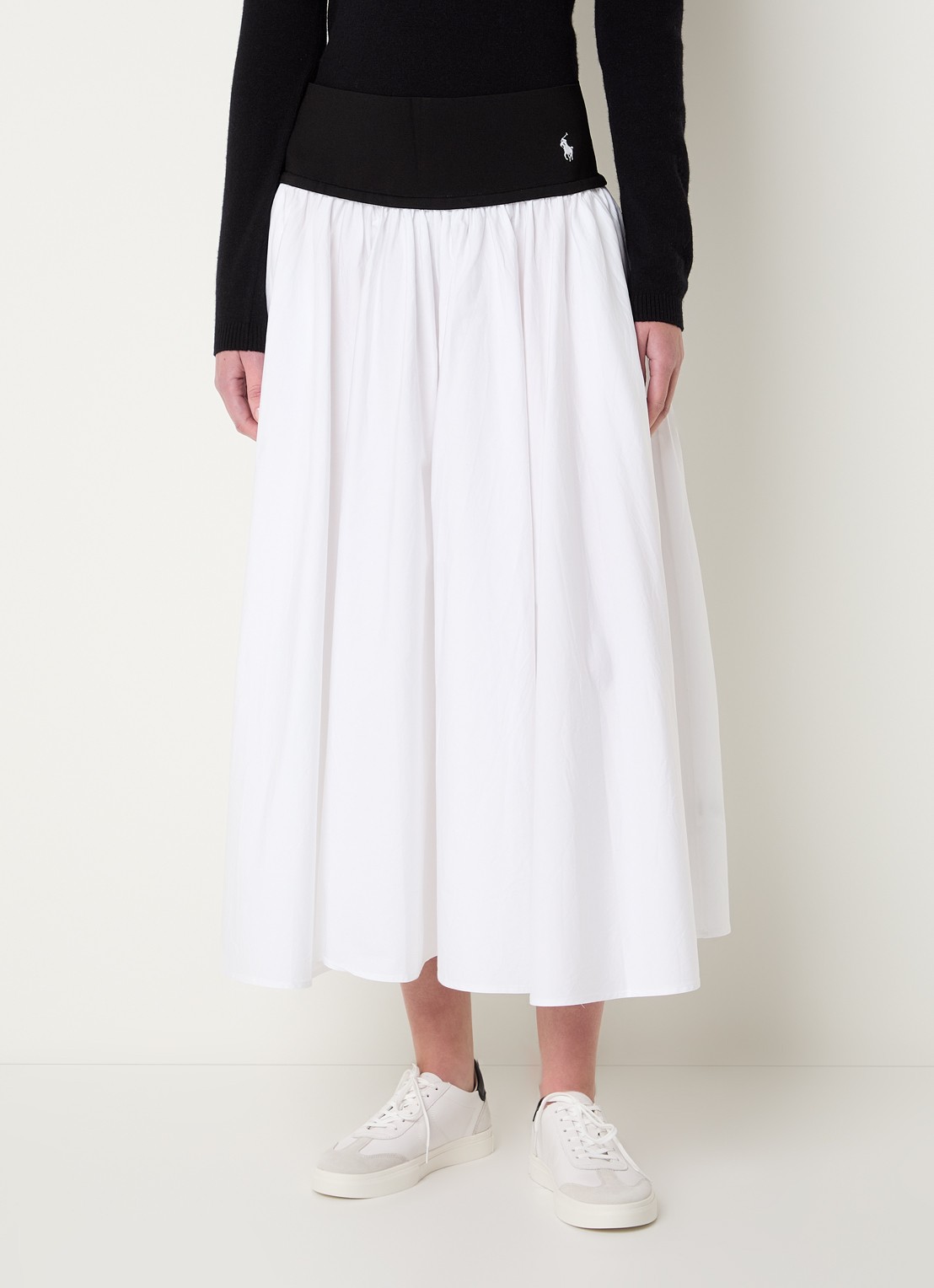 Ralph Lauren Midi rok met logo - detail wit