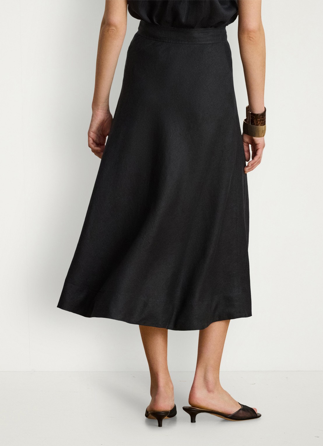 Ralph Lauren Midi rok met plooidetail - achterkant zwart