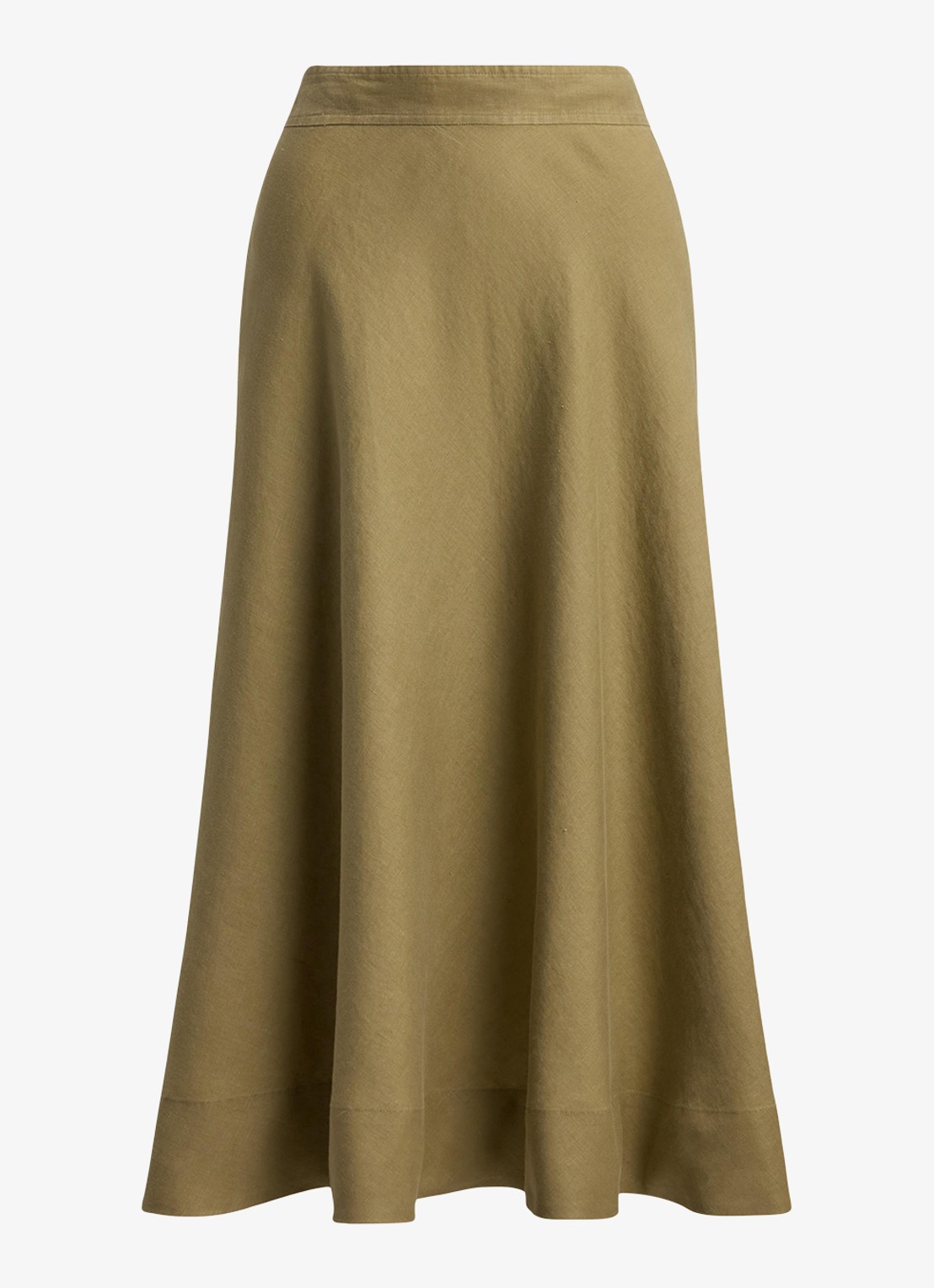 Ralph Lauren Midi rok met plooidetail - voorkant light agave / groen