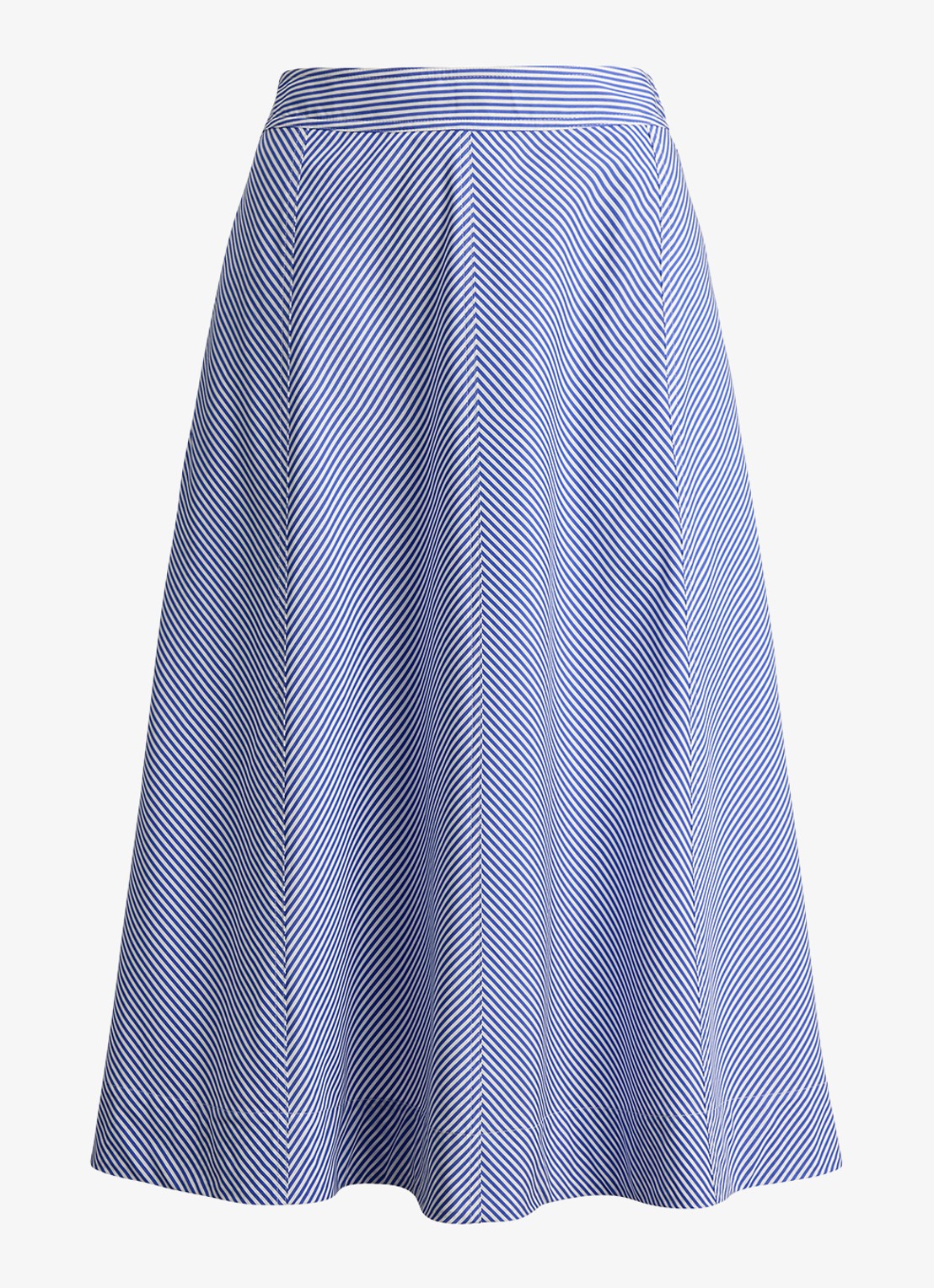 Ralph Lauren Midi rok met streepprint met steekzakken - voorkant blue / blauw