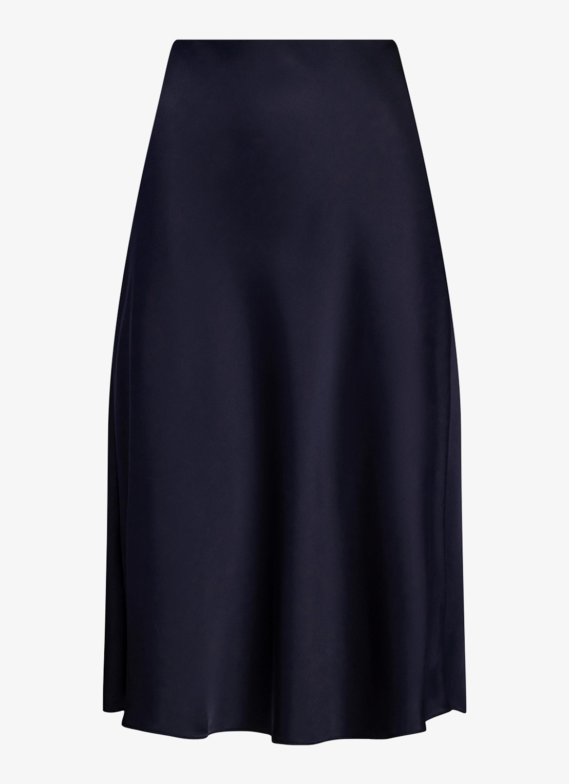 Ralph Lauren Midi rok van satijn - voorkant donkerblauw