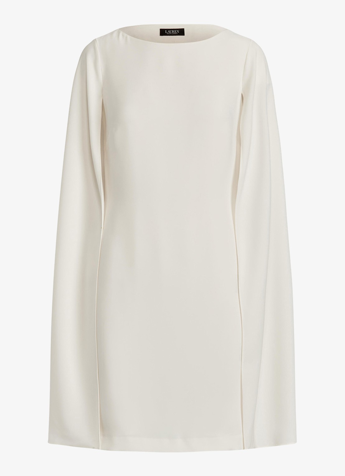 Ralph Lauren Mini jurk met cape en stretch - voorkant 6 creme