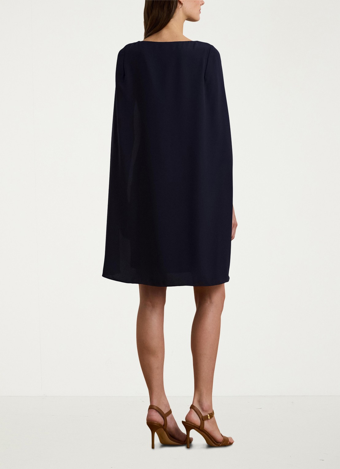 Ralph Lauren Mini jurk met cape en stretch - achterkant lighthouse navy / donkerblauw