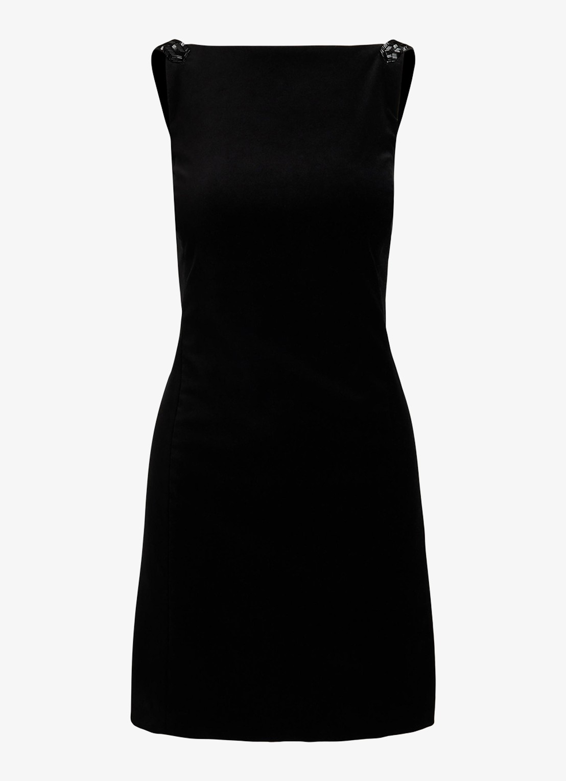 Ralph Lauren Mini jurk met kralendecoratie  - voorkant black velvet / zwart