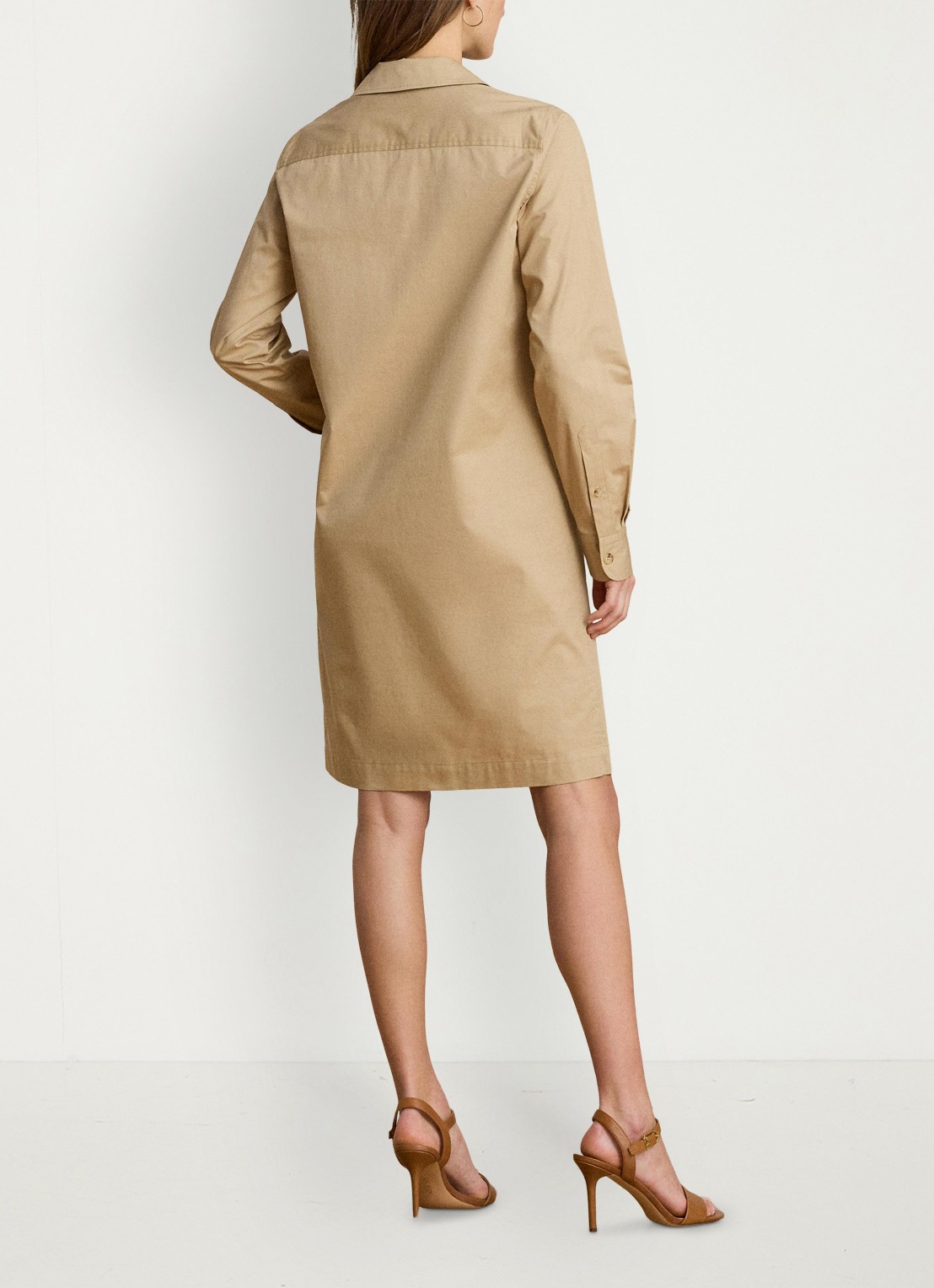 Ralph Lauren Mini tuniekjurk met opgestikte zakken - achterkant 5 birch tan / beige