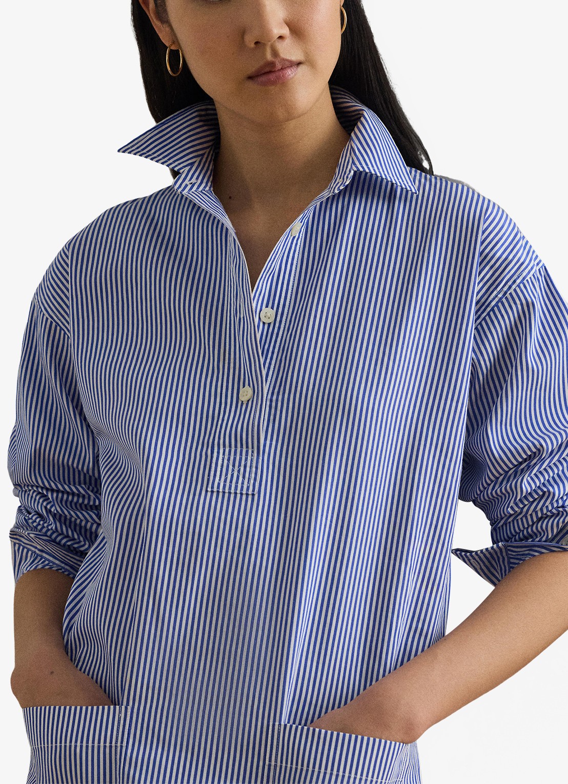 Ralph Lauren Mini tuniekjurk met streepprint - detail 4 blue white 2wdc / blauw