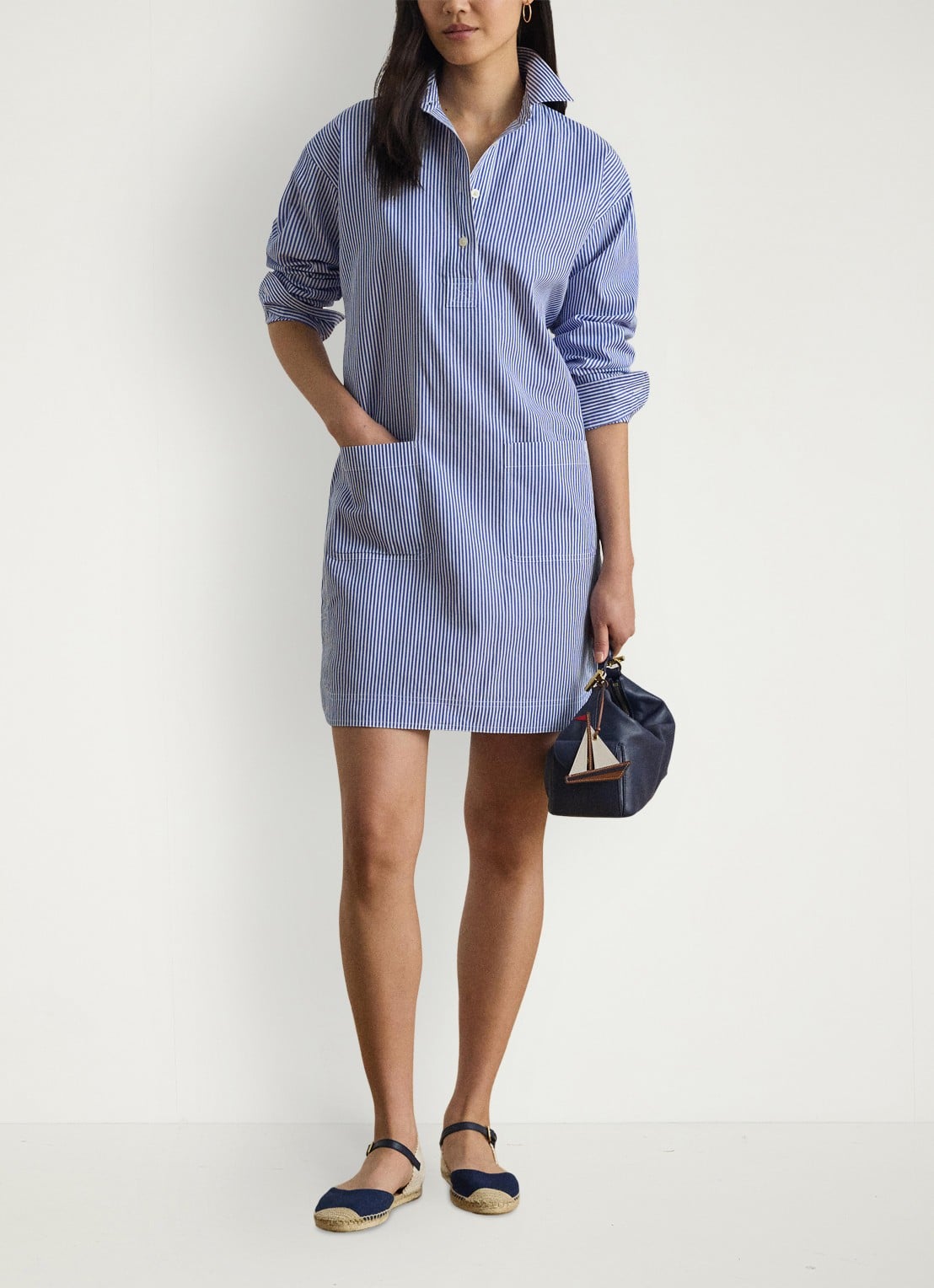 Ralph Lauren Mini tuniekjurk met streepprint - detail 5 blue white 2wdc / blauw