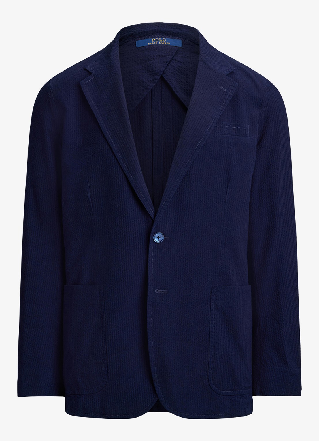 Ralph Lauren Modern fit colbert met ribstructuur en opgestikte zakken - voorkant indigo