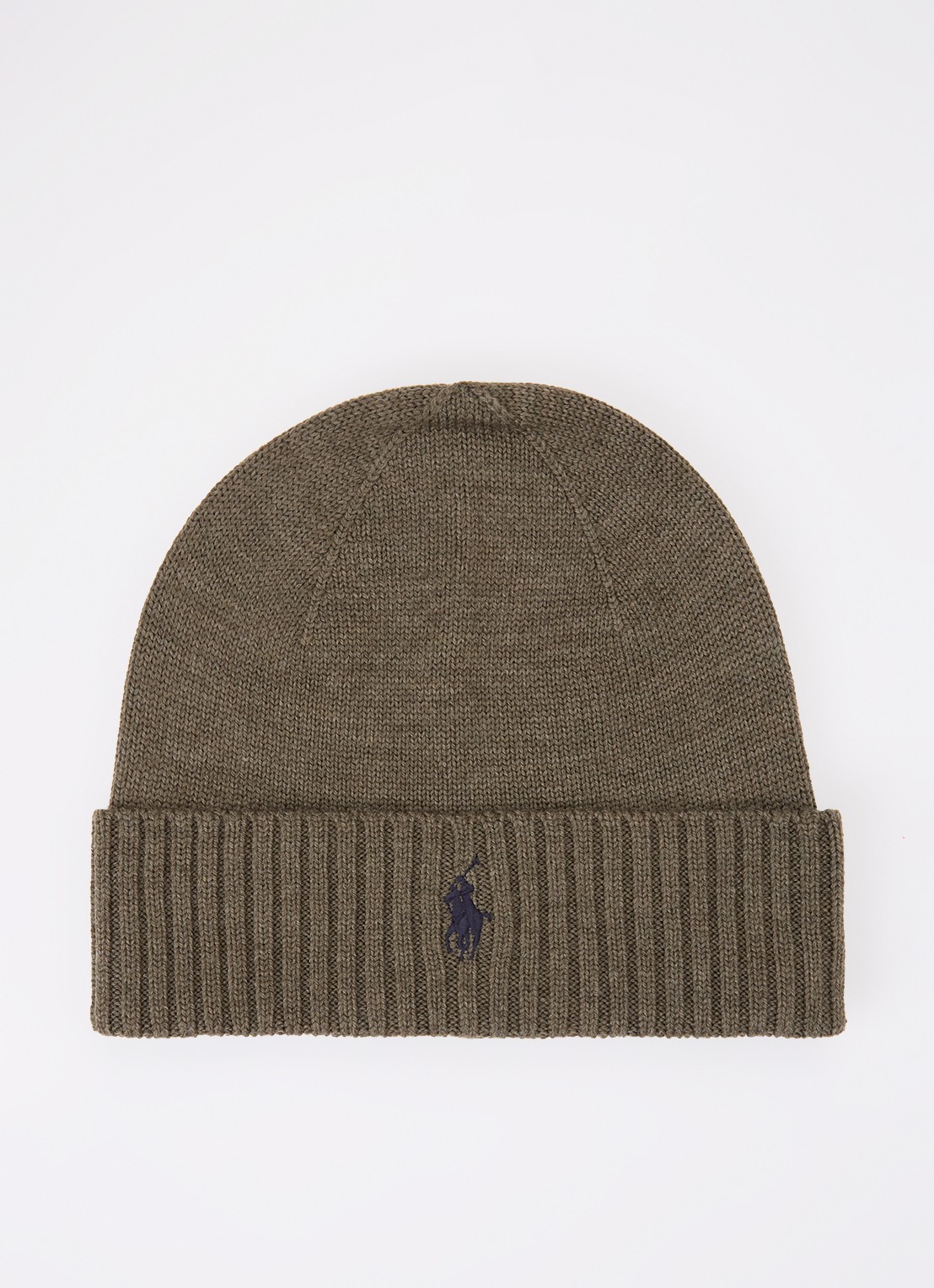 Ralph Lauren Muts van wol met logoborduring - voorkant groen