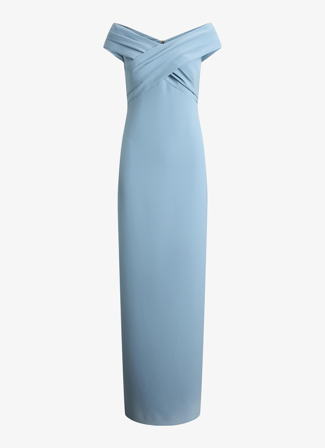 Ralph Lauren Off-shoulder maxi jurk met split - voorkant 4 blue note / blauw