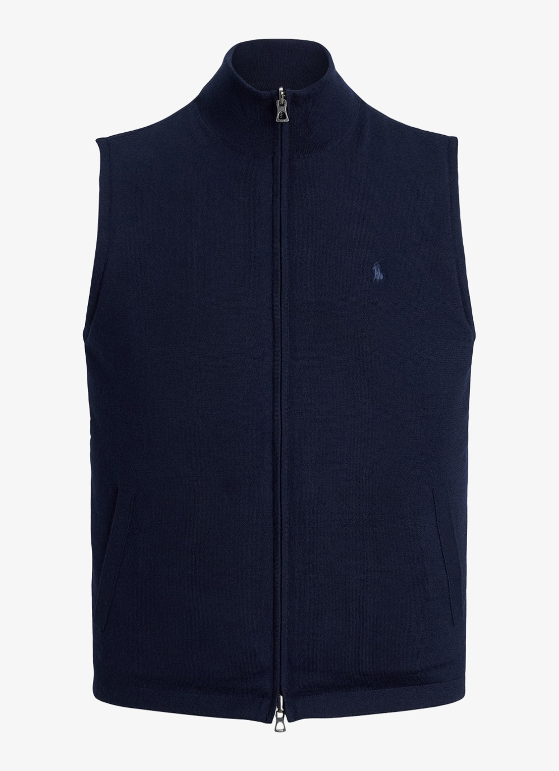 Ralph Lauren Omkeerbare bodywarmer in wolblend - voorkant 4 donkerblauw